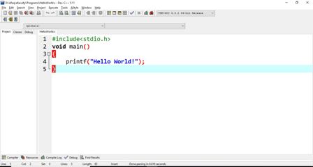 Hello World in Program in C